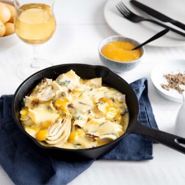 Bildmotiv für Gebratener Fenchel gratiniert mit CAMBOZOLA und Tessiner Senfsauce Orange