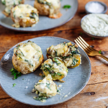 Bildmotiv für Ofenkartoffeln mit Spinat, Pilzen und CAMBOZOLA